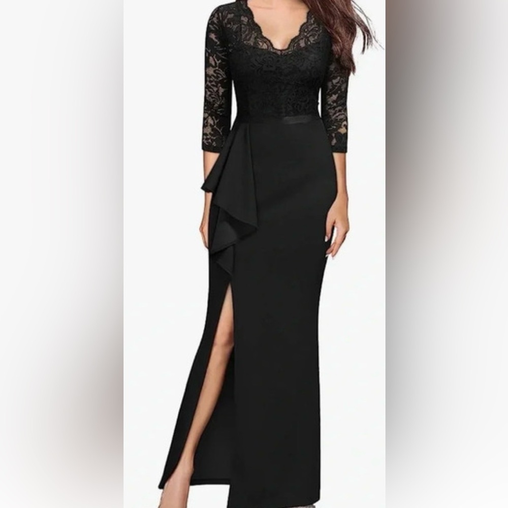 MissMay Chic Black Lace Long Sleeve Dress Size XXL